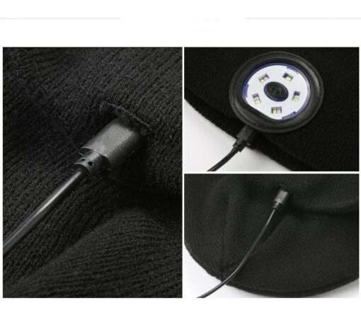 Warm Bluetooth 5.0 LED Hat Wireless Stereo Headset Music Player With MIC For Handsfree Support Dimming Rechargeable - Image 5