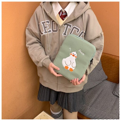 Cartoon Cute Duck Embroidery Ins Niche Design Tablet Case - Image 7