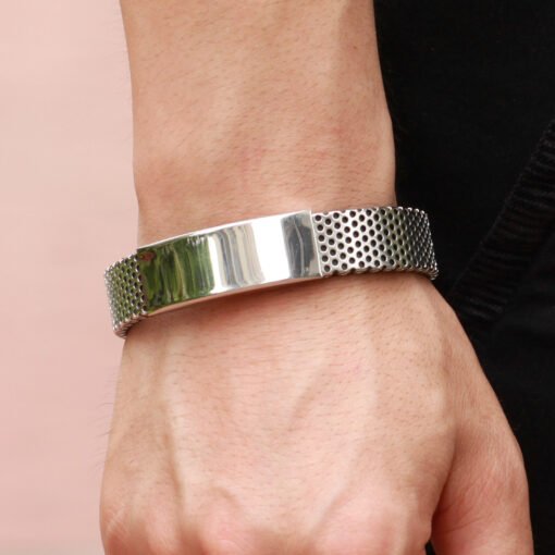 Men's titanium leather bracelet - Image 3