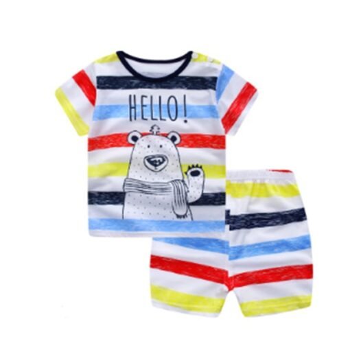 Cartoon Clothing Baby Boy Summer Clothes T-shirt Baby Girl Casual Clothing Sets - Image 4