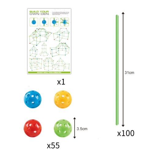 Children's Diy Bead Tent Fort Building Kit Toy Tent Building Blocks Tent Fight Tent - immagine 9