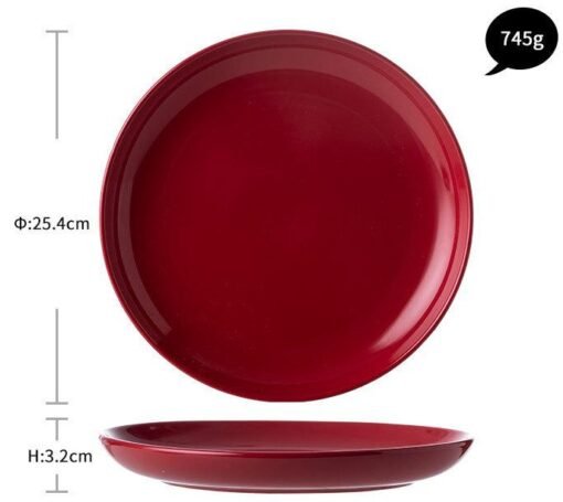 Luxury Red Glaze Ceramic Dinner Sets Kitchen Utensils Porcelain Salad Serving Plate Dish Bowl Restaurant Dining Table Home Decor - Image 5