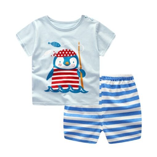 Cartoon Clothing Baby Boy Summer Clothes T-shirt Baby Girl Casual Clothing Sets - Image 10