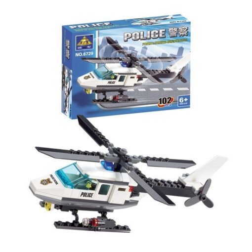 Assembling And Inserting Building Blocks Police Airplane Toy - Imagen 5