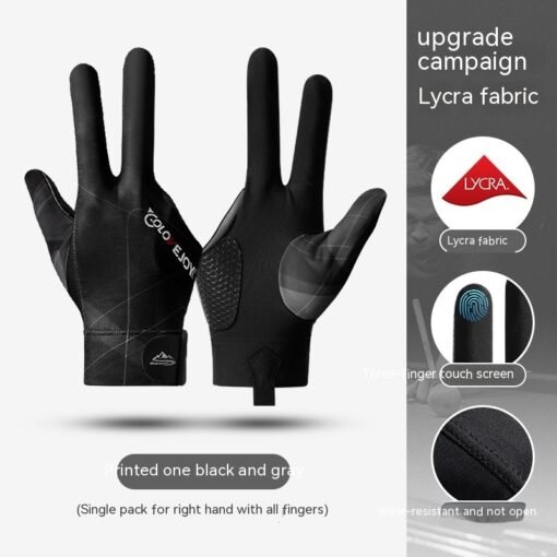 New Indoor Billiard Gloves Non-slip Wear-resistant Breathable Three-finger Gloves Single Pack - Larawan 9