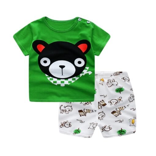 Cartoon Clothing Baby Boy Summer Clothes T-shirt Baby Girl Casual Clothing Sets - Image 3