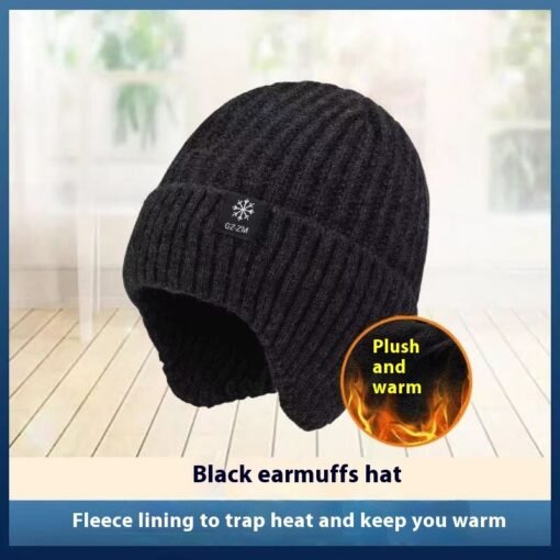 Middle-aged And Elderly People's Hats Men's Winter Warm Wool Hat Ear Protection - Hình ảnh 10