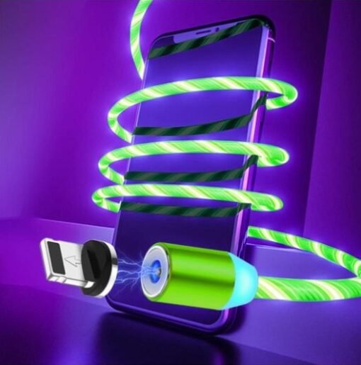 Compatible with Apple, Flowing Ligh Magnetic Streamer Data Line Cable for Iphone Android Typec - Image 5