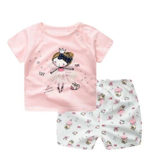 Cartoon Clothing Baby Boy Summer Clothes T-shirt Baby Girl Casual Clothing Sets - Image 7