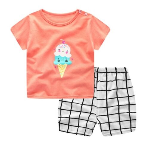 Cartoon Clothing Baby Boy Summer Clothes T-shirt Baby Girl Casual Clothing Sets - Image 9