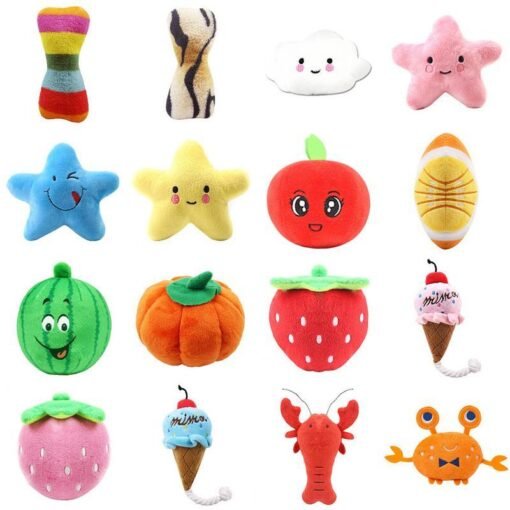 GoodDog Plush Squeaky Toys – Fun Fruit & Cartoon Designs for Dogs & Cats | Pet Supplies