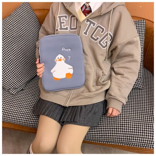 Cartoon Cute Duck Embroidery Ins Niche Design Tablet Case - Image 6