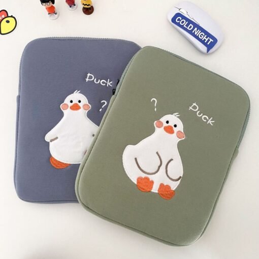 Cartoon Cute Duck Embroidery Ins Niche Design Tablet Case - Image 2