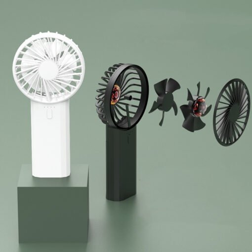 New Multi-function Portable Fan, Student Handheld Fan, Charging Usb Fan, Double Fan Blade Charging Treasure Fan - Image 5