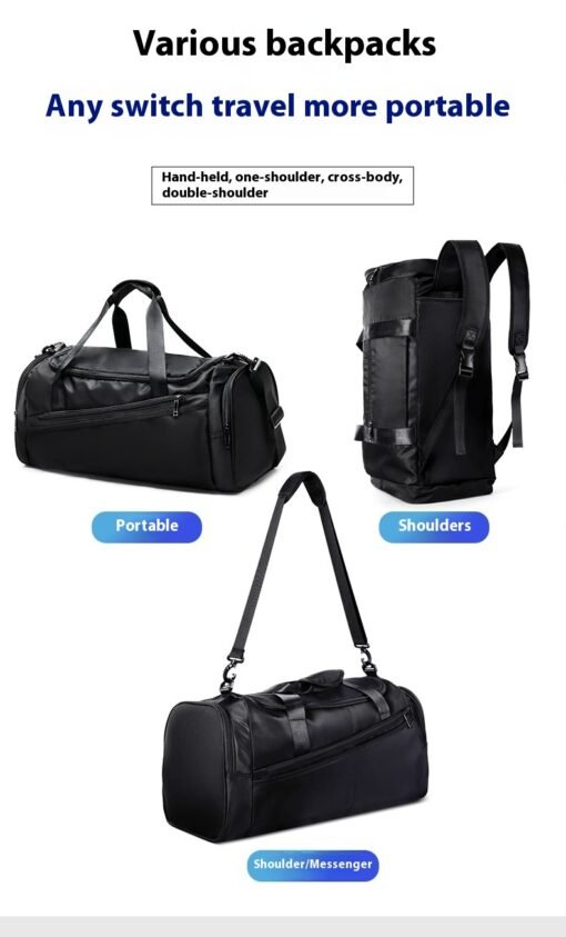 Men's Large Capacity Travel Dry Wet Separation Fitness Sports Training Portable Messenger Bag - Image 9