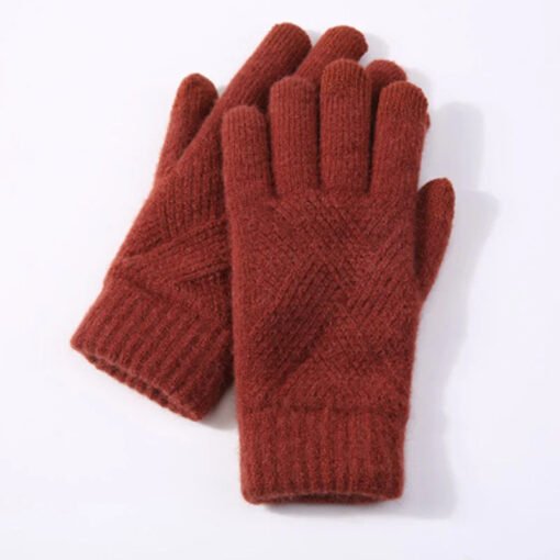 Cozy Double-Layer Knit Gloves: Fleece-Lined for Autumn & Winter Warmth - immagine 9