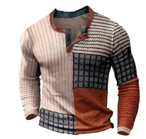 Men's 3D Printing Casual Retro Long Sleeve Top - Bild 7