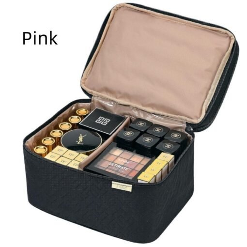 Portable Fashion Double Layer Cosmetics Bag - Imagen 4