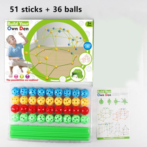 Children's Diy Bead Tent Fort Building Kit Toy Tent Building Blocks Tent Fight Tent - immagine 5