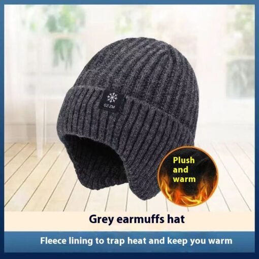 Middle-aged And Elderly People's Hats Men's Winter Warm Wool Hat Ear Protection - Hình ảnh 6