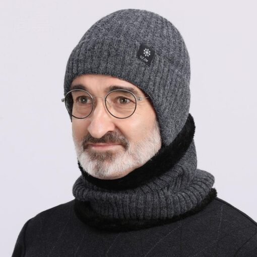 Middle-aged And Elderly People's Hats Men's Winter Warm Wool Hat Ear Protection - Hình ảnh 7