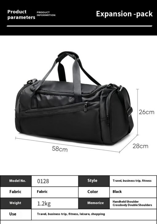 Men's Large Capacity Travel Dry Wet Separation Fitness Sports Training Portable Messenger Bag - Image 4