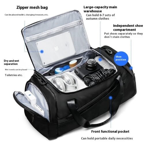 Men's Large Capacity Travel Dry Wet Separation Fitness Sports Training Portable Messenger Bag - Image 5