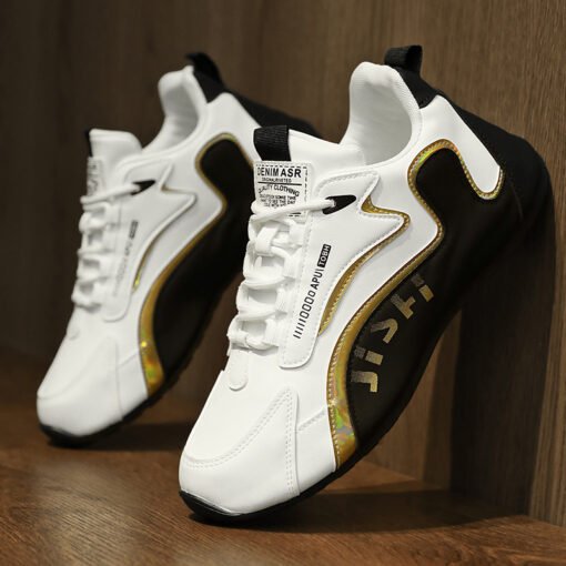 Fashion Colorblock Lace-up Sneakers For Men Breathable Low-top Dad Shoes Running Walking Sports Shoes - Hình ảnh 6