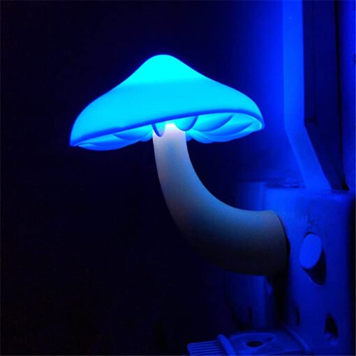 LED Night Light Mushroom Wall Socket Lamp EU US Plug Warm White Light-control Sensor Bedroom Light Home Decoration - Image 9