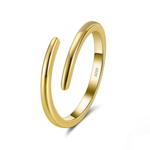 S925 Sterling Silver Ring Simple Opening Adjustable - Image 2