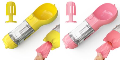 Pet Water Bottle Feeder Bowl Garbage Bag Storage Portable Pet Outdoor Travel 3 In 1 Dog Water Bottle - Imagen 6