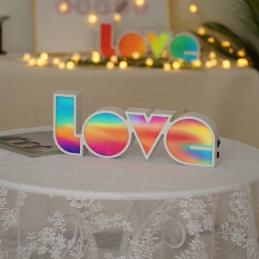 Decorative Lights Proposal Confession Holiday Arrangement English LOVE Letters LED Lights' - Hình ảnh 7