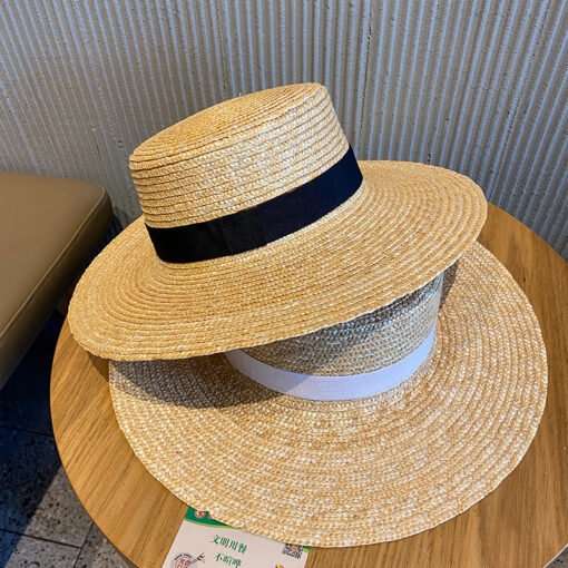 Woven Raffia Straw Hat Female Sunscreen Sunshade - Larawan 4