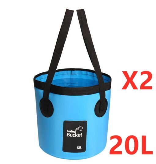Portable Travel Bag Fishing Bucket Folding Bucket Bag Outdoor Convenient Travel Car Wash Bucket Outdoor Waterproof Bag - immagine 5