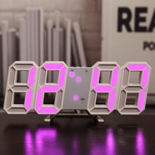 Three-dimensional Wall Clock, Silent Digital Alarm Clock, Three-dimensional Wall Clock For Living Room - immagine 4