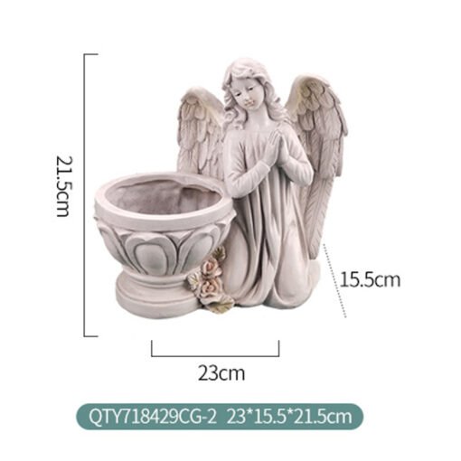 Hars Bidden Engel Planter Tuin Angel Succulent Pot Plant Holder Handwerk Angel Bloempot Decoratie - immagine 2