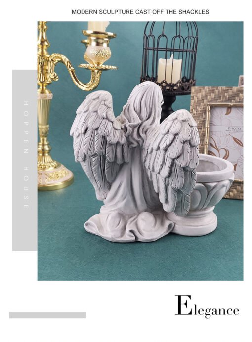 Hars Bidden Engel Planter Tuin Angel Succulent Pot Plant Holder Handwerk Angel Bloempot Decoratie - immagine 3