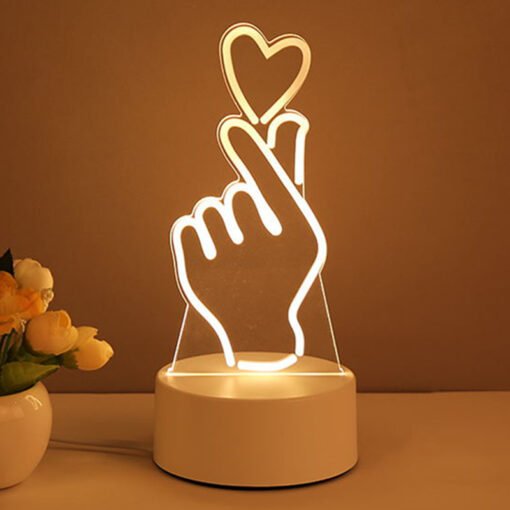 3D Lamp Acrylic USB LED Night Lights Neon Sign Lamp Xmas Home Decorations For Room Decor Valentines Day Gifts - immagine 3