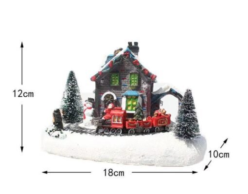 Christmas Decorations Colorful Luminous Small House Resin Decorations - Image 3