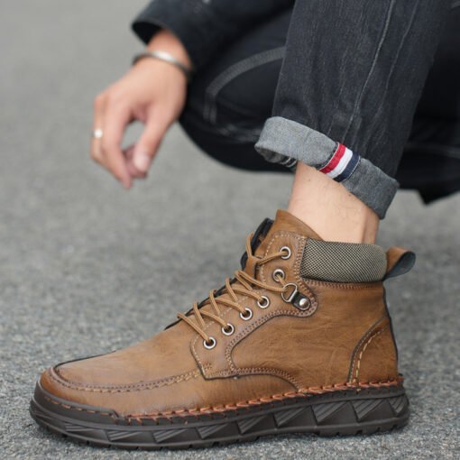 Winter Men's Boots Leisure Plus Size Fleece-lined Platform Casual Shoes Gaobang - Hình ảnh 10