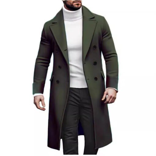 Woolen Large Overcoat Male Double-breasted Coat - Imagen 6