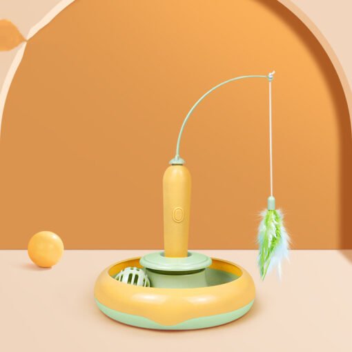 2 In 1 Pet Cat Toy With Feather For Self-play Cat Turntable Pets Supplies Cat Toy Toys Cats Items Products - Hình ảnh 5