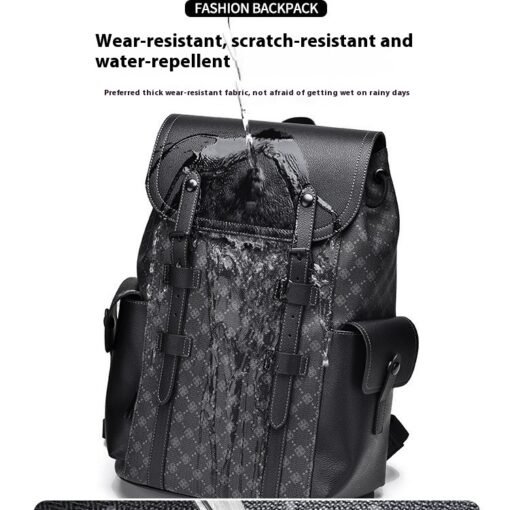 Curved Shoulder Strap New Men's Casual Business Travel Backpack - Imagen 3