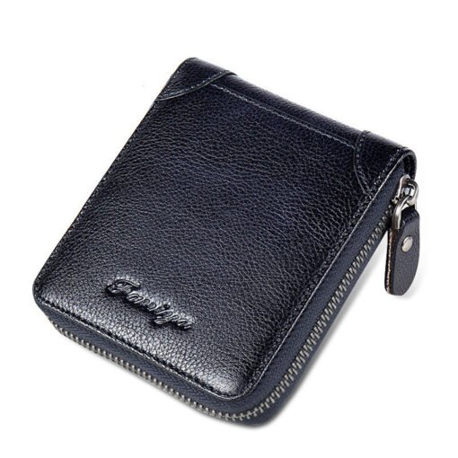 First Layer Cowhide Zipper Card Holder Driver's License Wallet Wallet - Imagen 5