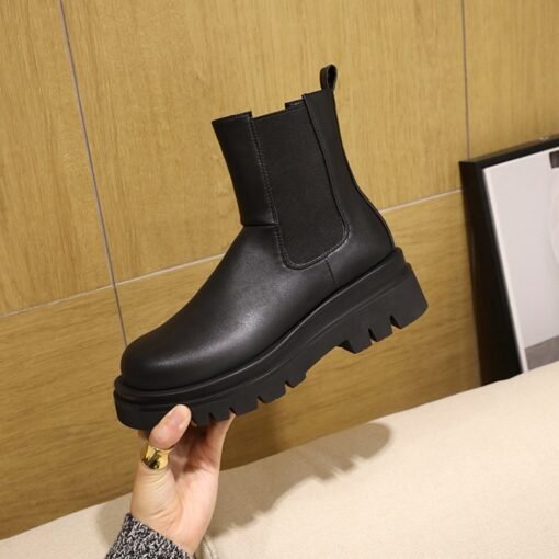 Martin Fashion Platform Mid-calf Stretch Boots - Image 2