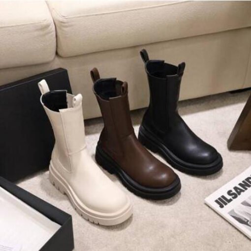 Martin Fashion Platform Mid-calf Stretch Boots - Image 4