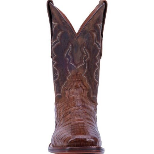 Men's Retro Square Head Embroidered Mid-calf Split Casual Wild Boots - 图片 2