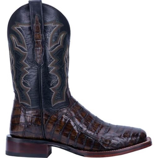 Men's Retro Square Head Embroidered Mid-calf Split Casual Wild Boots - 图片 6