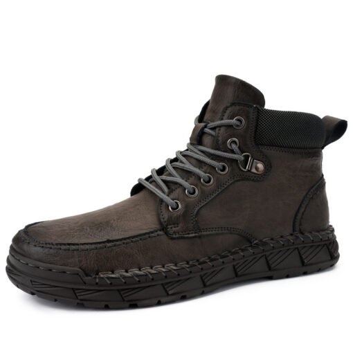 Winter Men's Boots Leisure Plus Size Fleece-lined Platform Casual Shoes Gaobang - Hình ảnh 8