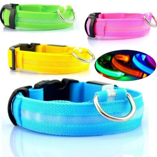 Nylon LED Pet Dog Luminous Collar Night Safety Flashing Glow in Dark Dog Cat Leash Adjustable Pet Supplies - Bild 5